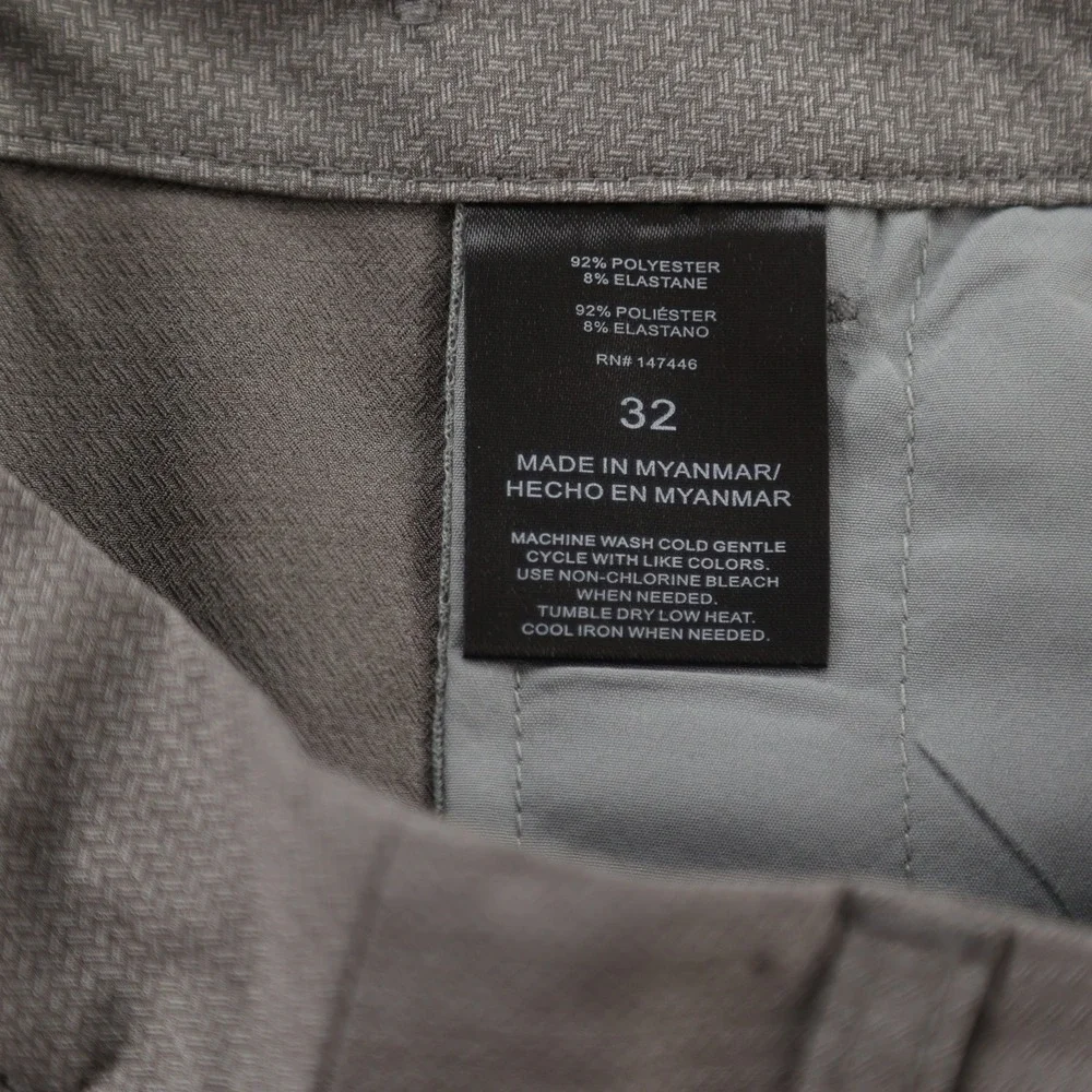 Hang Ten Mens Hybrid Walkshort Grey 4-Way‎ Stretch Quick Dry Shorts Size 32 10in